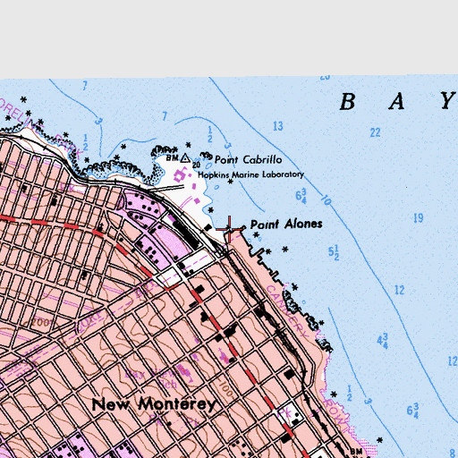 Topographic Map of Point Alones, CA