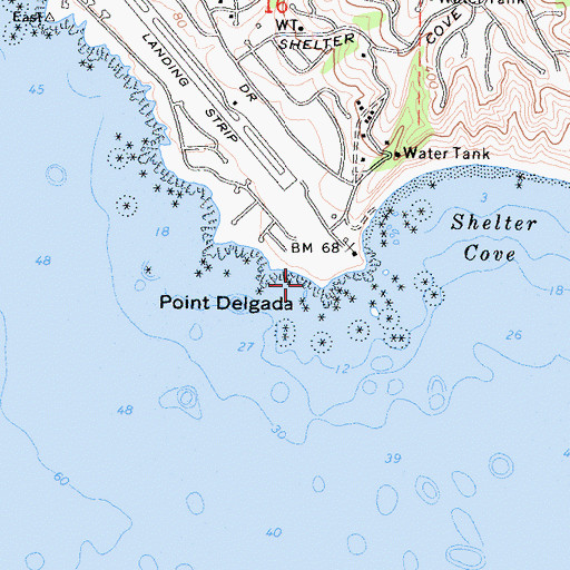 Topographic Map of Point Delgada, CA