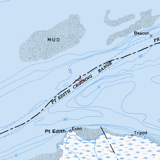 Topographic Map of Point Edith Crossing Range, CA
