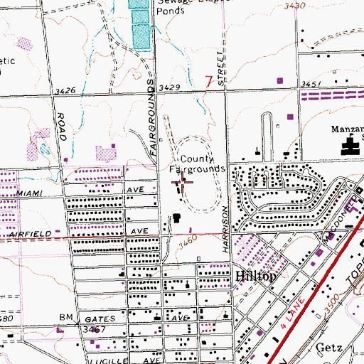 Topographic Map of Mohave County Fairgrounds, AZ