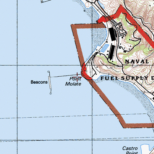 Topographic Map of Point Molate, CA