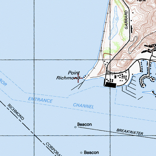 Topographic Map of Point Richmond, CA
