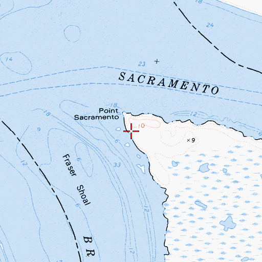 Topographic Map of Point Sacramento, CA