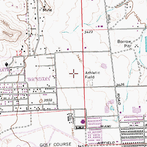Topographic Map of Mohave County General Hospital Airfield (historical), AZ