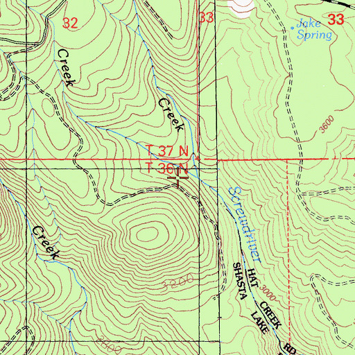 Topographic Map of Poison Creek, CA