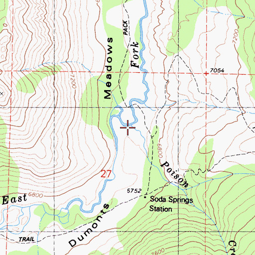 Topographic Map of Poison Creek, CA