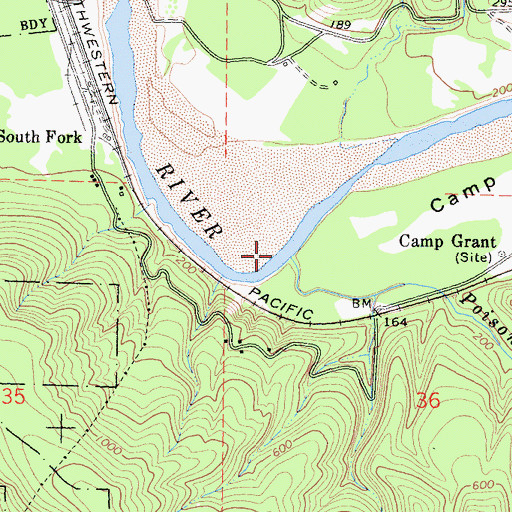 Topographic Map of Poison Oak Creek, CA