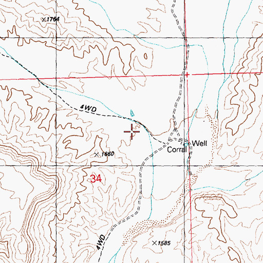 Topographic Map of Mohave Tank, AZ