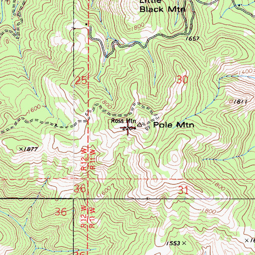 Topographic Map of Pole Mountain, CA