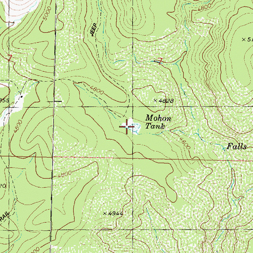 Topographic Map of Mohon Tank, AZ