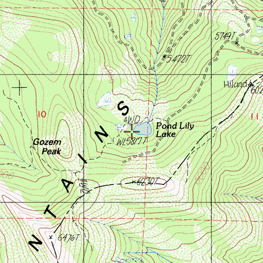 Topographic Map of Pond Lily Lake, CA