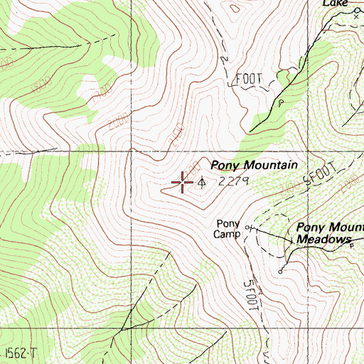 Topographic Map of Pony Mountain, CA