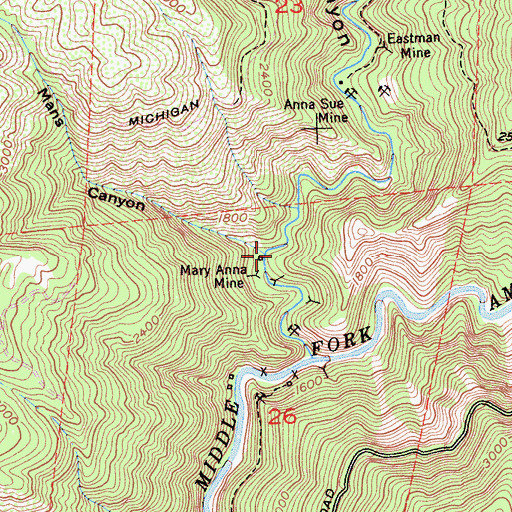 Topographic Map of Poor Mans Canyon, CA