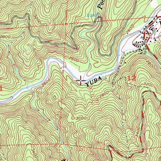Topographic Map of Poorman Creek, CA