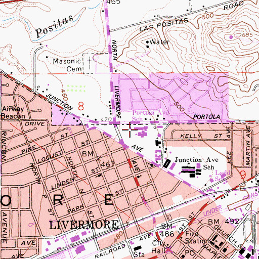 Topographic Map of Livermore Valley Charter Preparatory School, CA