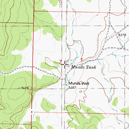 Topographic Map of Munds Tank, AZ