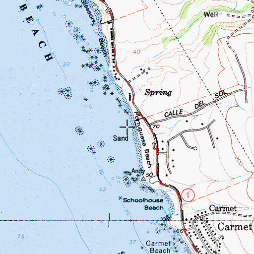 Topographic Map of Portuguese Beach, CA