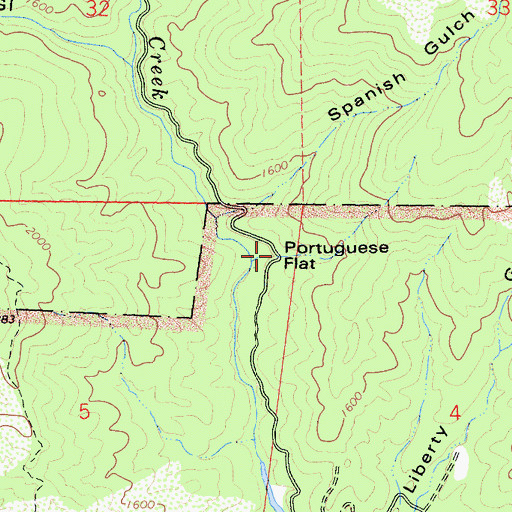 Topographic Map of Portuguese Flat, CA