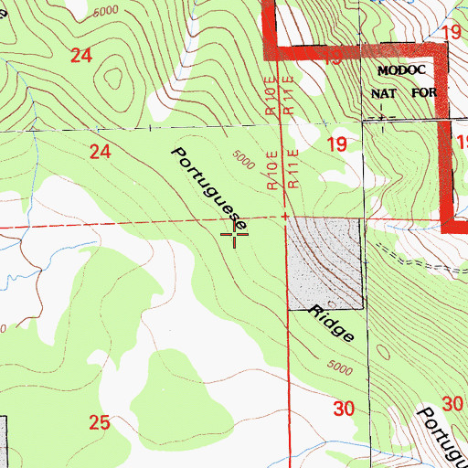 Topographic Map of Portuguese Ridge, CA