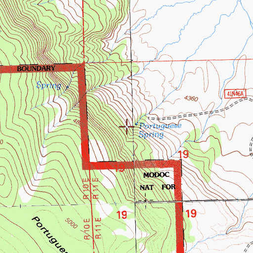 Topographic Map of Portuguese Spring, CA