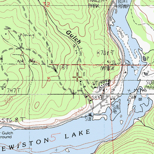 Topographic Map of Posey Gulch, CA