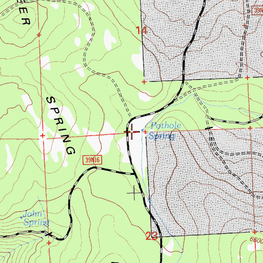 Topographic Map of Pothole Spring, CA