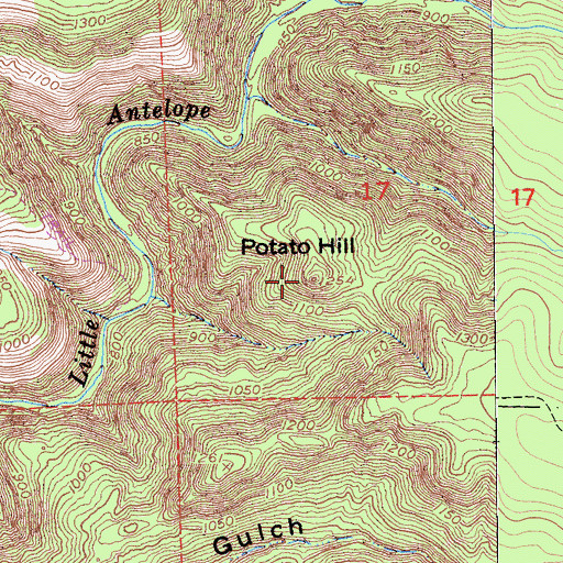 Topographic Map of Potato Hill, CA
