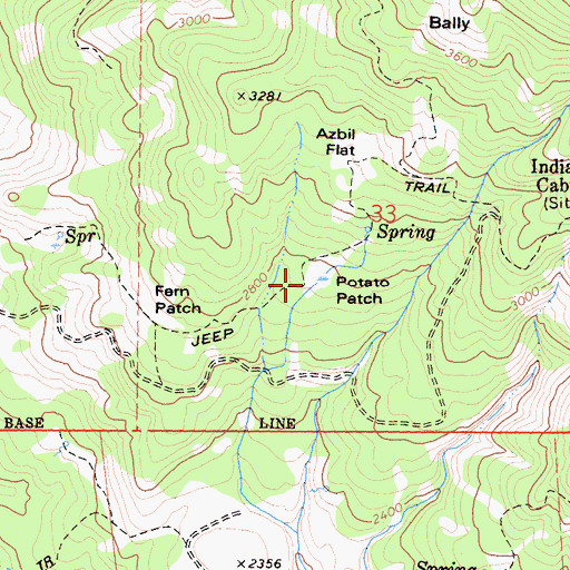 Topographic Map of Potato Patch, CA