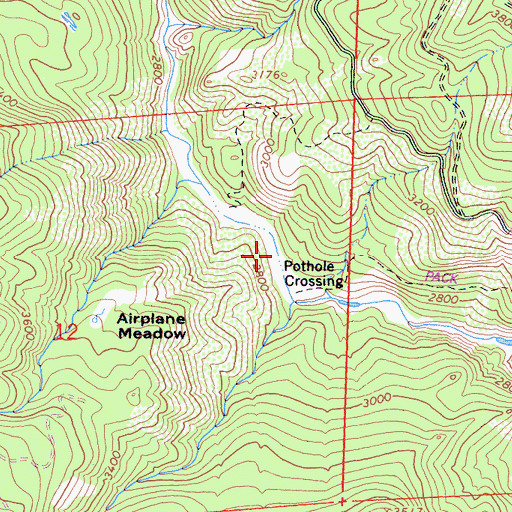 Topographic Map of Pothole Crossing, CA
