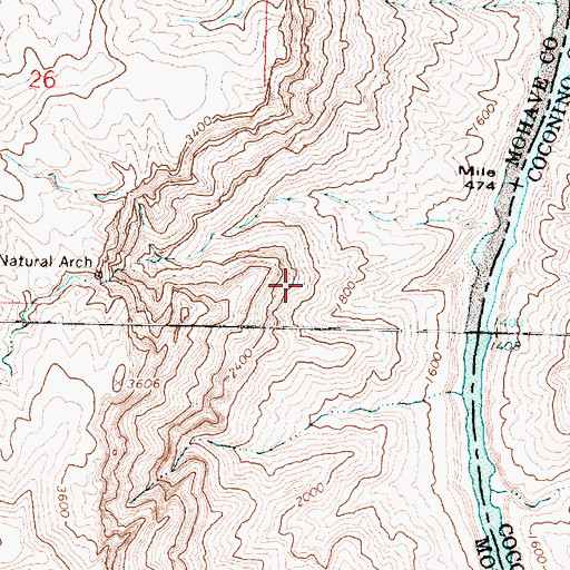 Topographic Map of Natural Arch, AZ