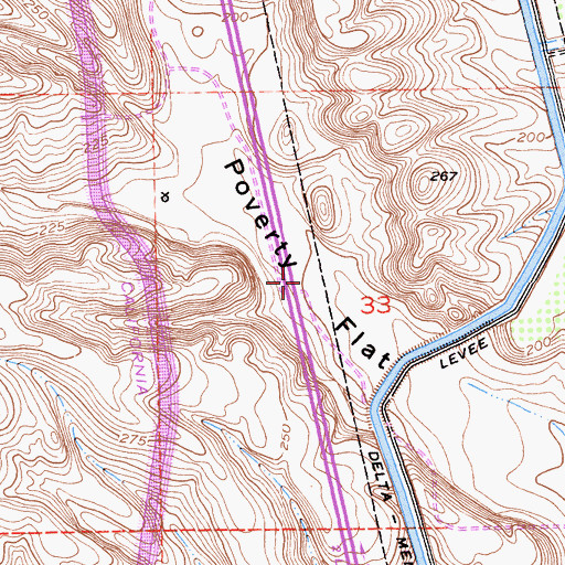Topographic Map of Poverty Flat, CA