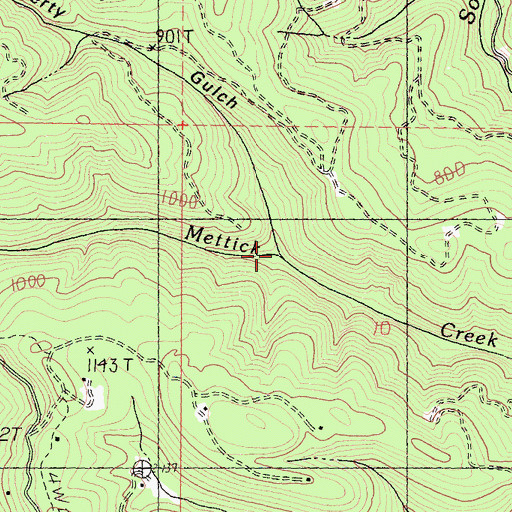 Topographic Map of Poverty Gulch, CA