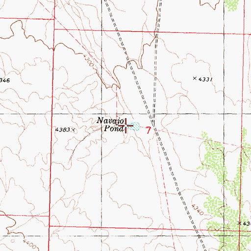 Topographic Map of Navajo Pond, AZ