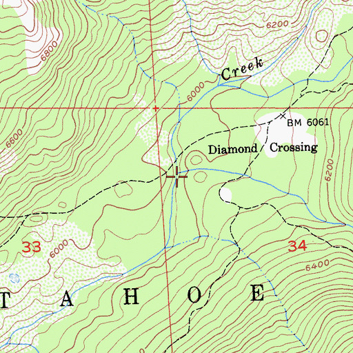 Topographic Map of Powderhorn Creek, CA