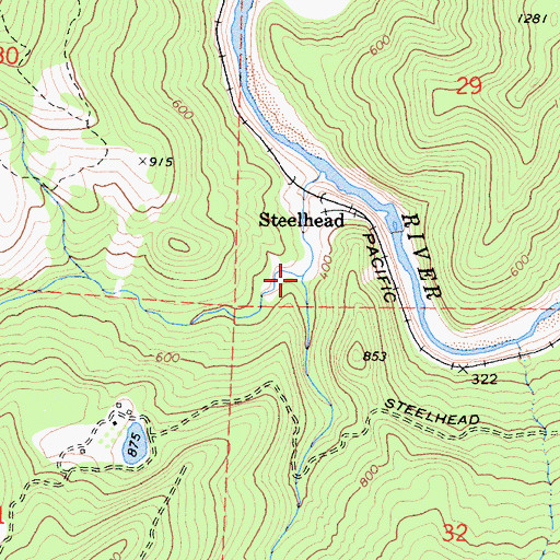 Topographic Map of Powers Creek, CA
