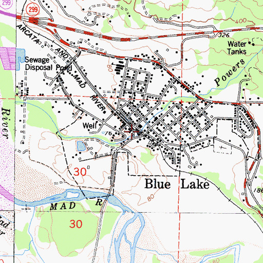 Topographic Map of Powers Creek, CA