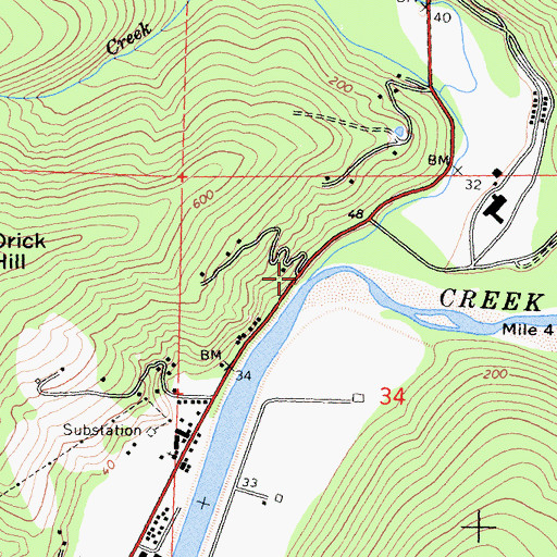 Topographic Map of Prairie Creek, CA