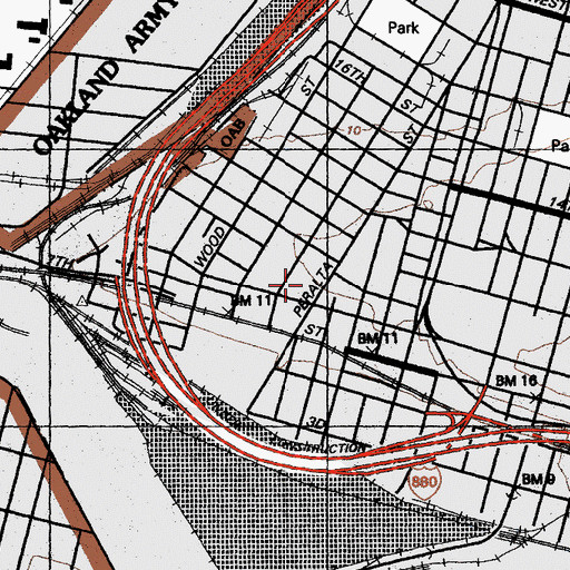 Topographic Map of Prescott School, CA