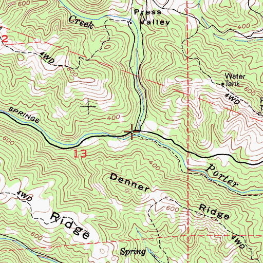 Topographic Map of Press Creek, CA