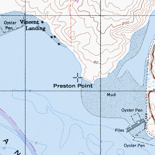 Topographic Map of Preston Point, CA