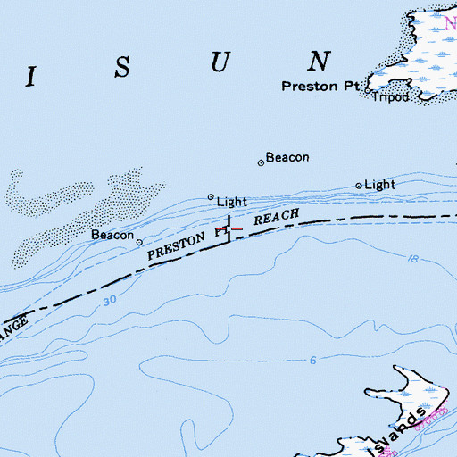 Topographic Map of Preston Point Reach, CA