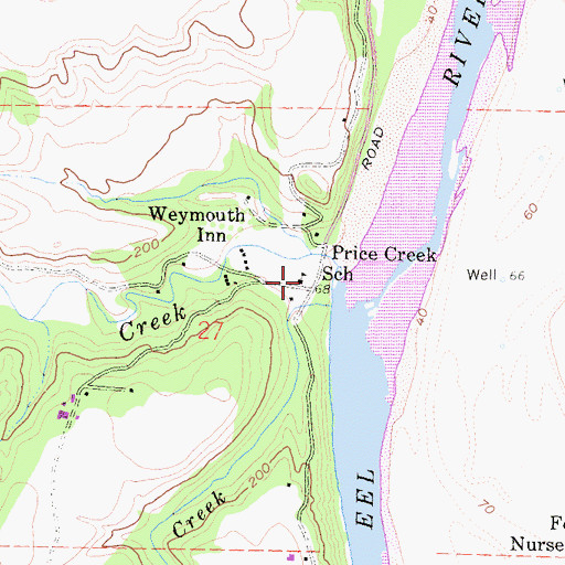 Topographic Map of Price Creek School, CA
