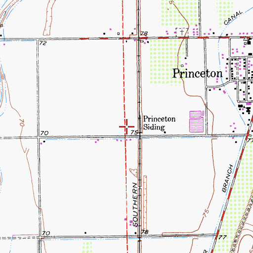 Topographic Map of Princeton Siding, CA