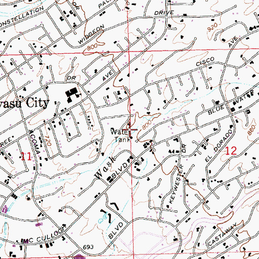 Topographic Map of Nelson Drain, AZ