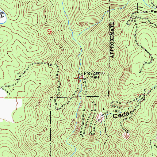 Topographic Map of Providence Mine, CA