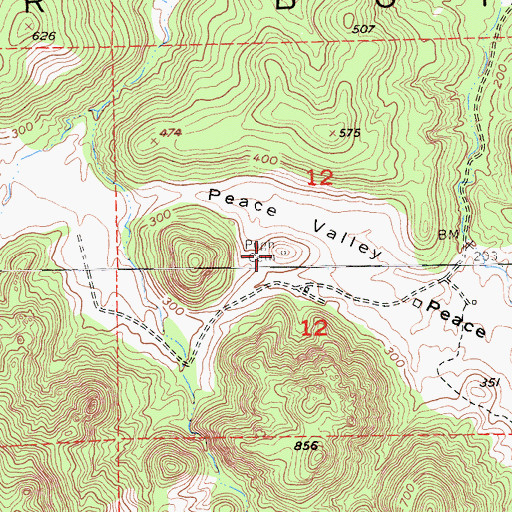 Topographic Map of Pugh Cemetery, CA
