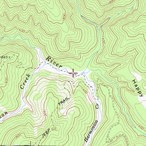 Topographic Map of Pullen Creek, CA
