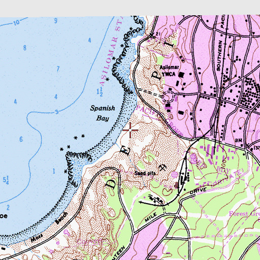 Topographic Map of Punta De Pinos, CA
