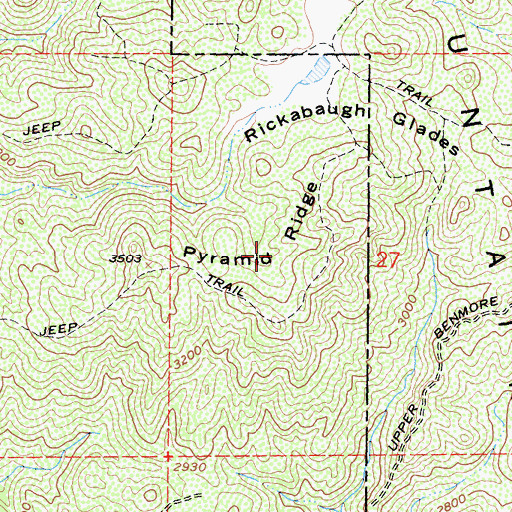 Topographic Map of Pyramid Ridge, CA