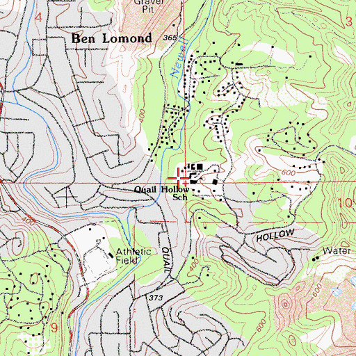 Topographic Map of Quail Hollow Elementary School (historical), CA